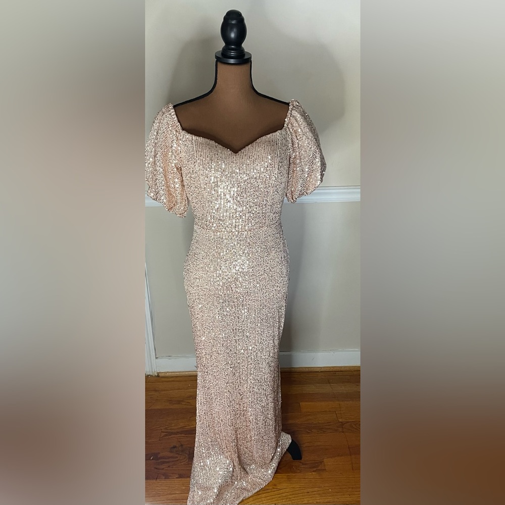 Pink sequince formal gown